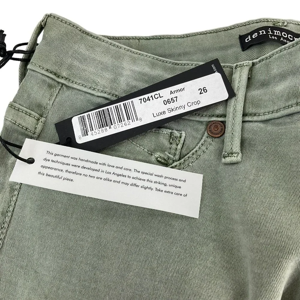 Democracy Los Angeles Jeans Women's 26 Green Luxe Skinny Crop Stretch $84 Nwt - Picture 9 of 13